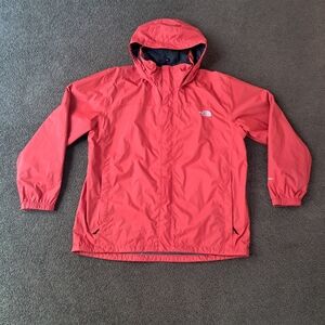 The North Face HyVent Hooded Windbreaker Jacket Red Full Zip Men’s XXL